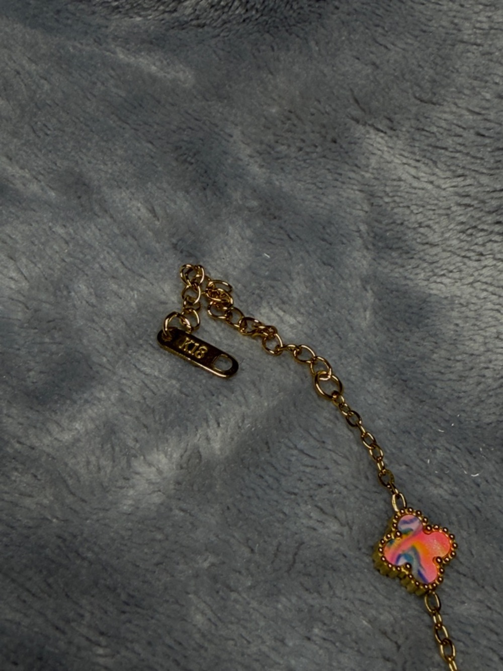 Gold Mini Clover Bracelet Rainbow Sherbet - Picture 3 of 4